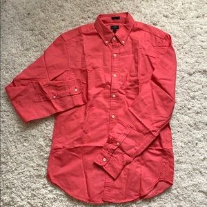 like new J. Crew coral red button up slim fit M